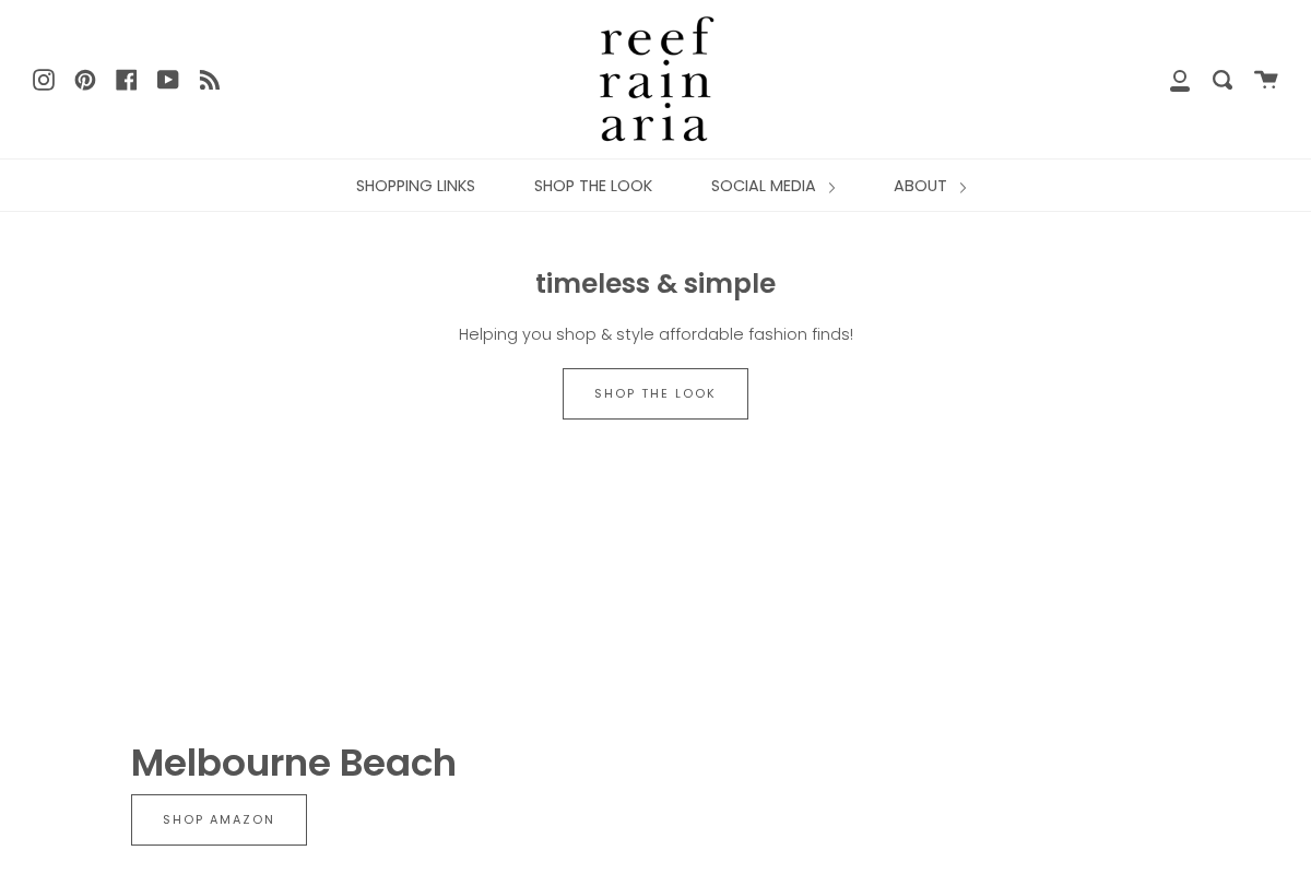 reef rain aria homepage screenshot