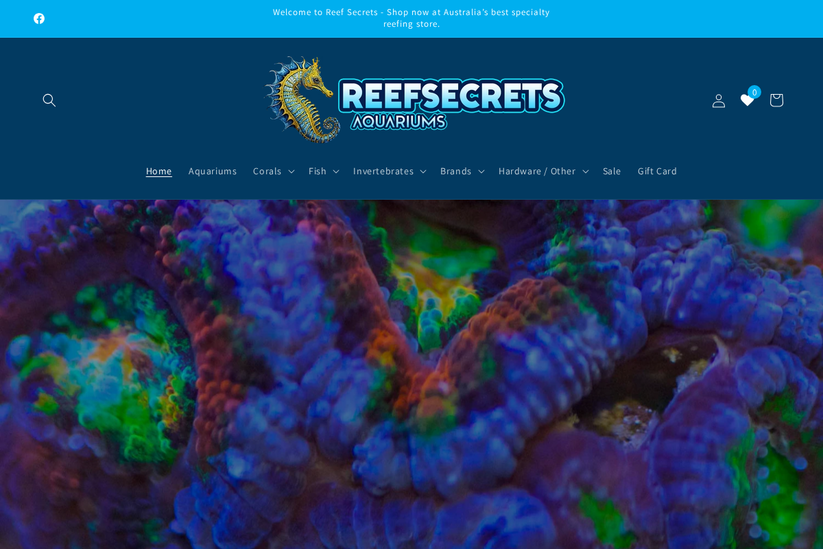 Reef Secrets homepage screenshot