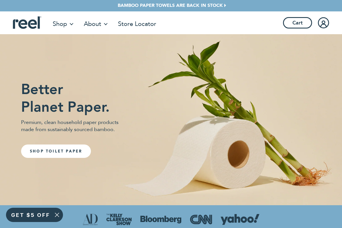 Reelpaper homepage screenshot