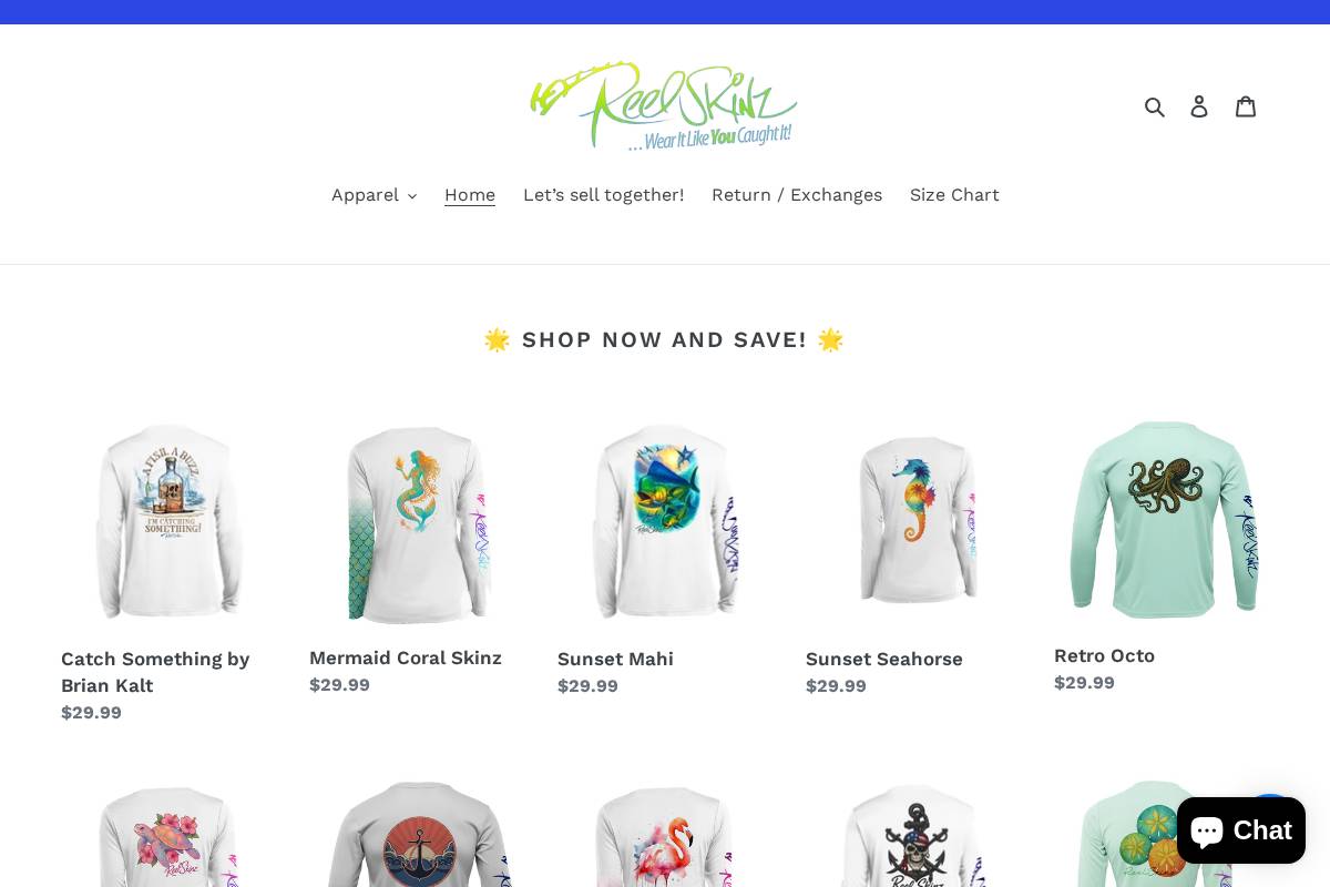 reelskinz.com homepage screenshot