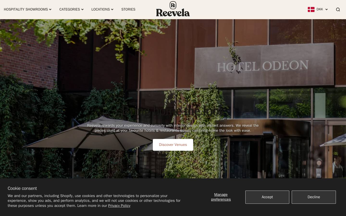 Reevela homepage screenshot