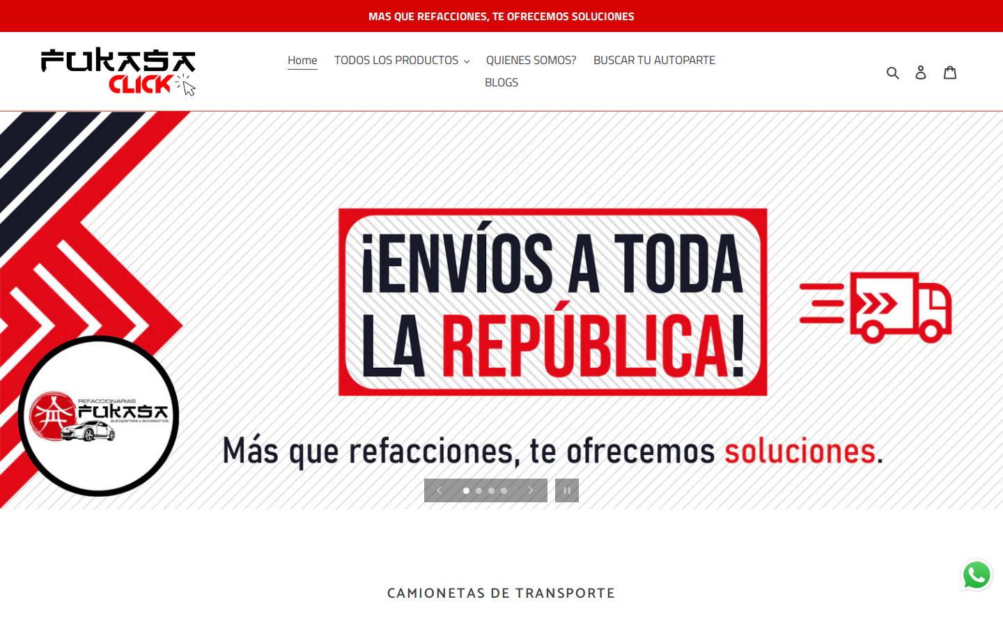 refaccionariafukasa.com.mx homepage screenshot