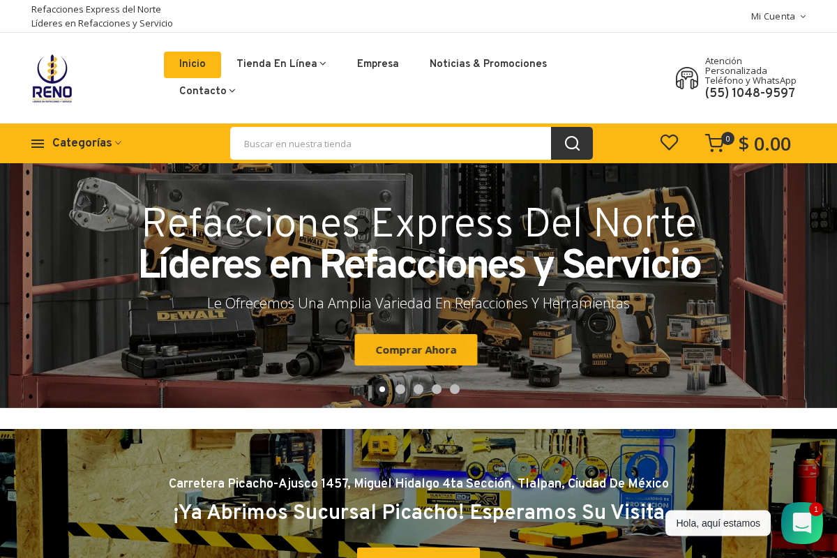 Refacciones Express del Norte homepage screenshot