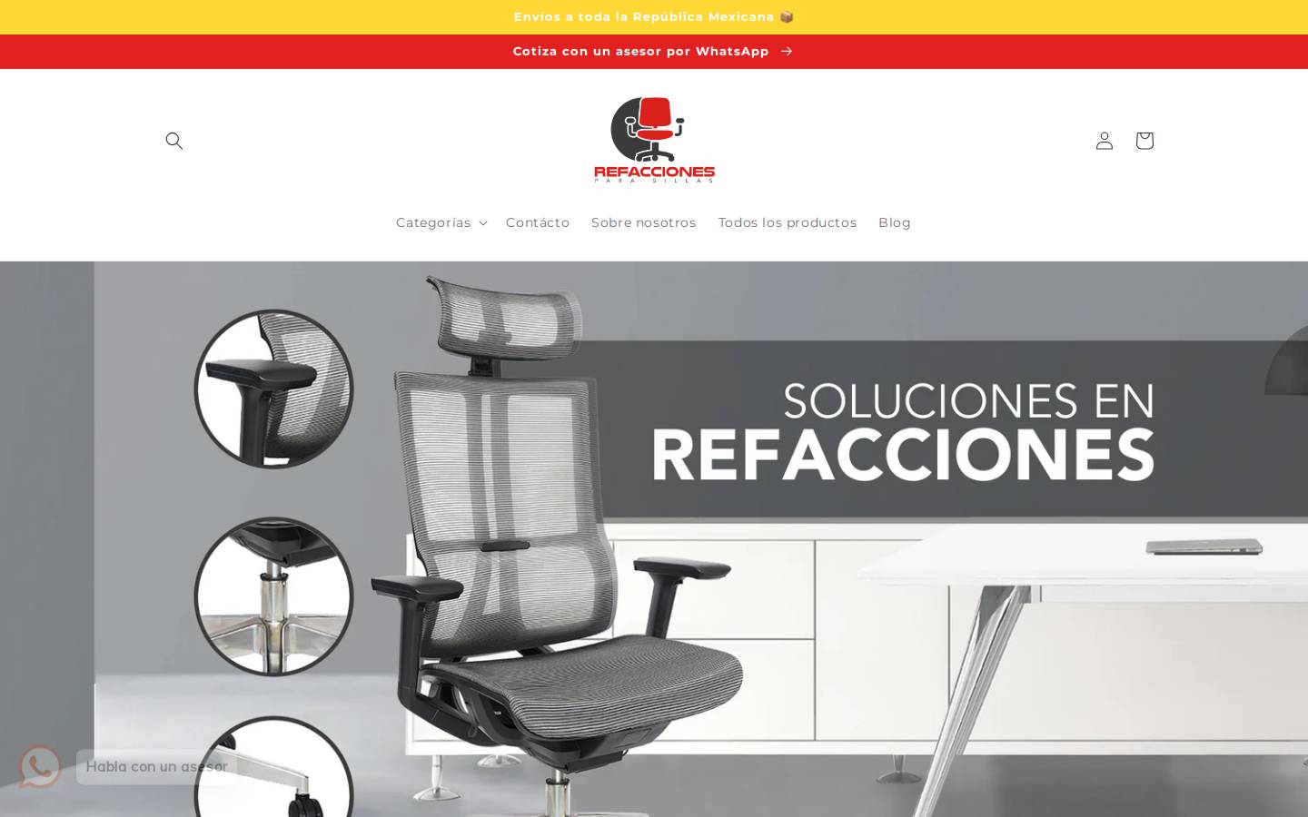 refaccionesparasillas.com homepage screenshot