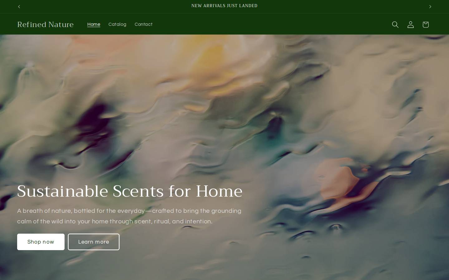 refinednature.shop homepage screenshot