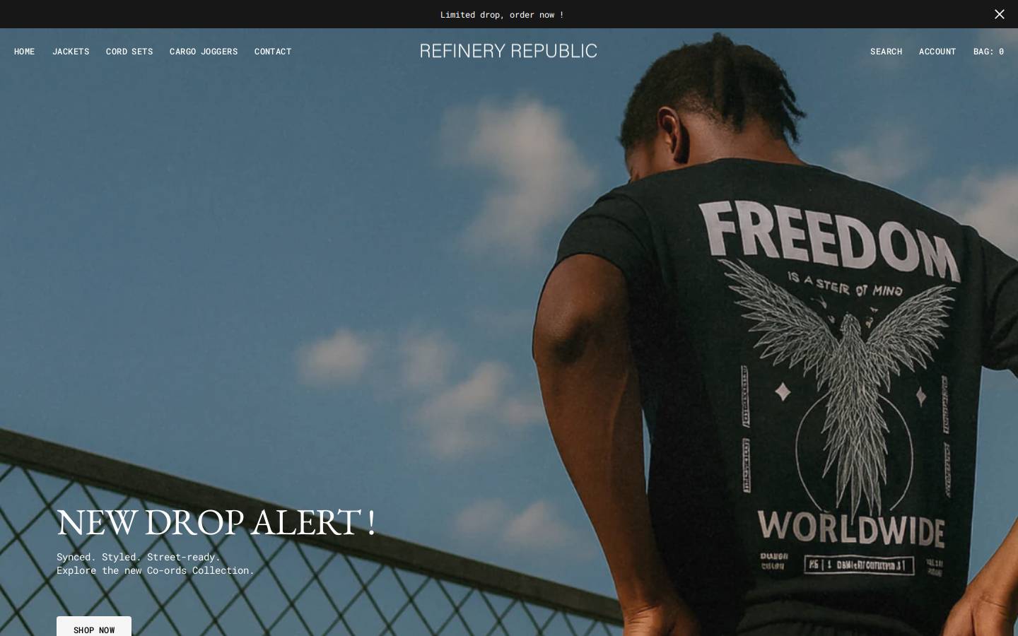 refineryandrepublic.com homepage screenshot