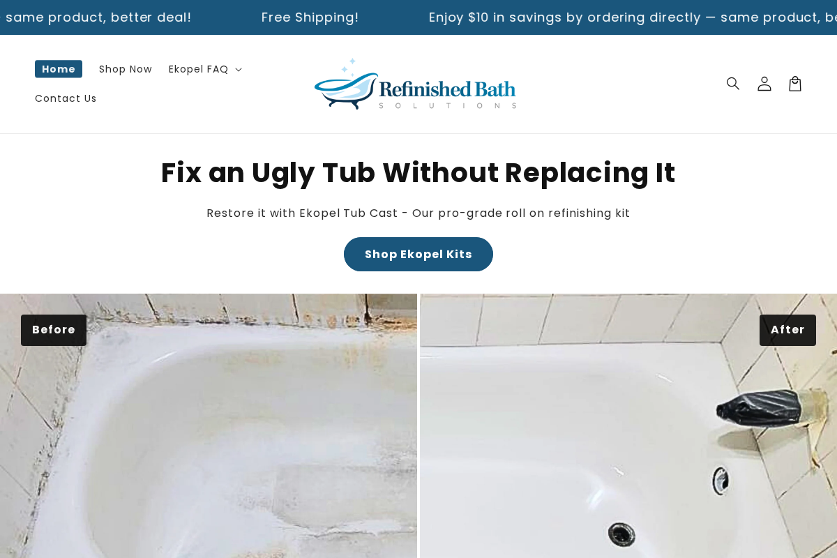 Refinished Bath Solutions homepage screenshot