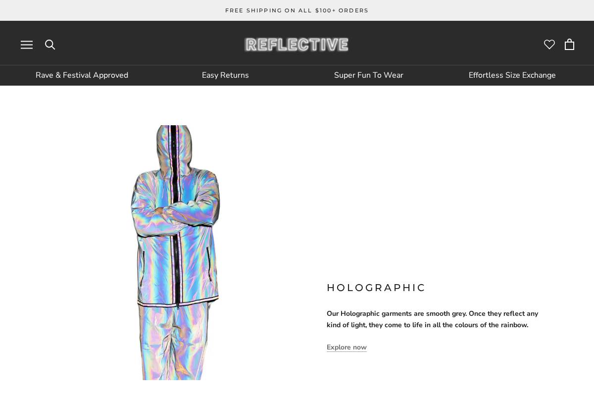 Reflectiveclo homepage screenshot