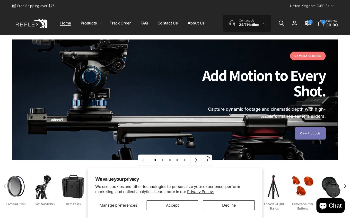 reflexcamera.com homepage screenshot