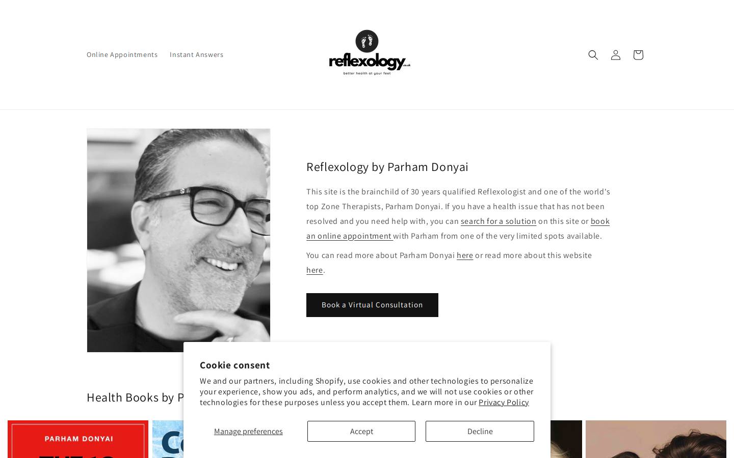reflexology.co.uk homepage screenshot