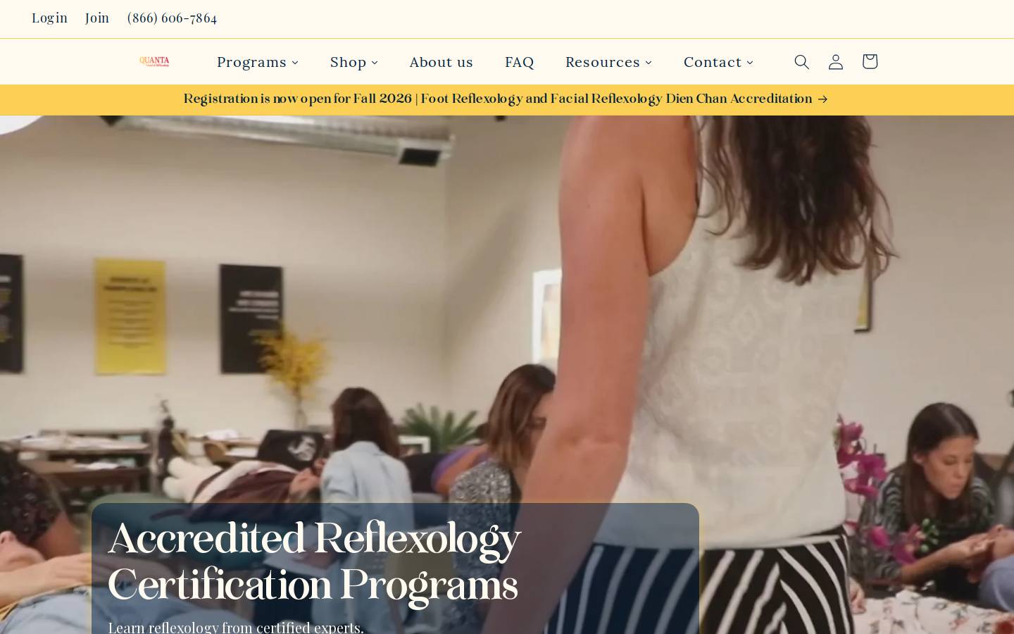 reflexology.school homepage screenshot