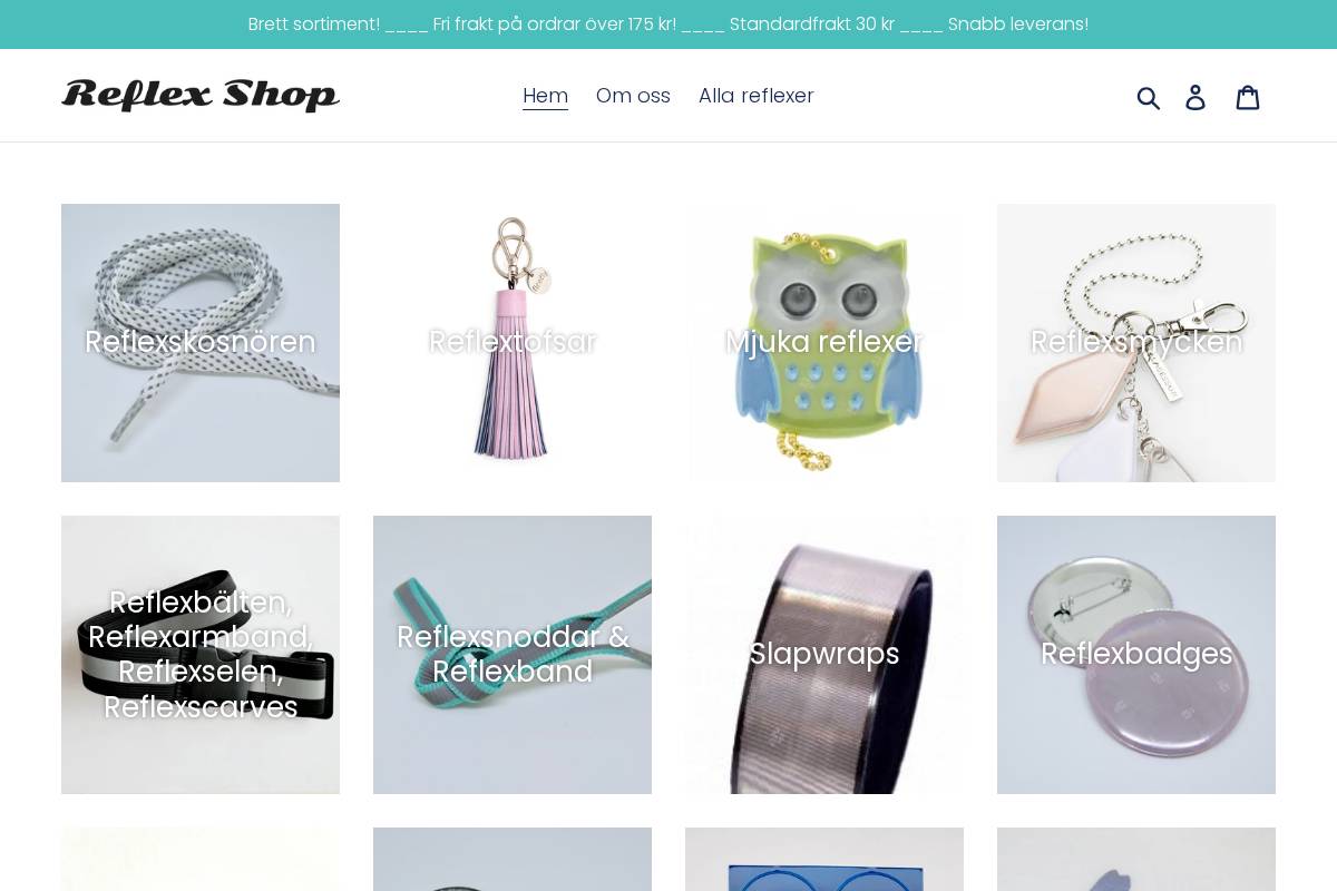 reflexshop.se homepage screenshot