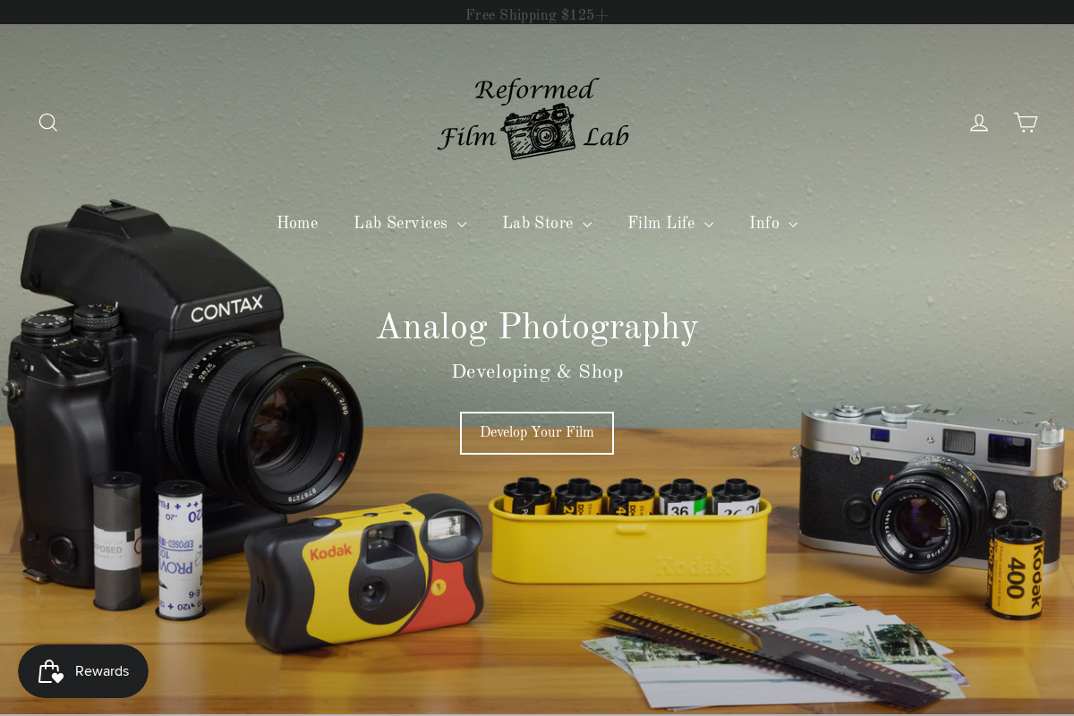 Reformed Film Lab homepage screenshot