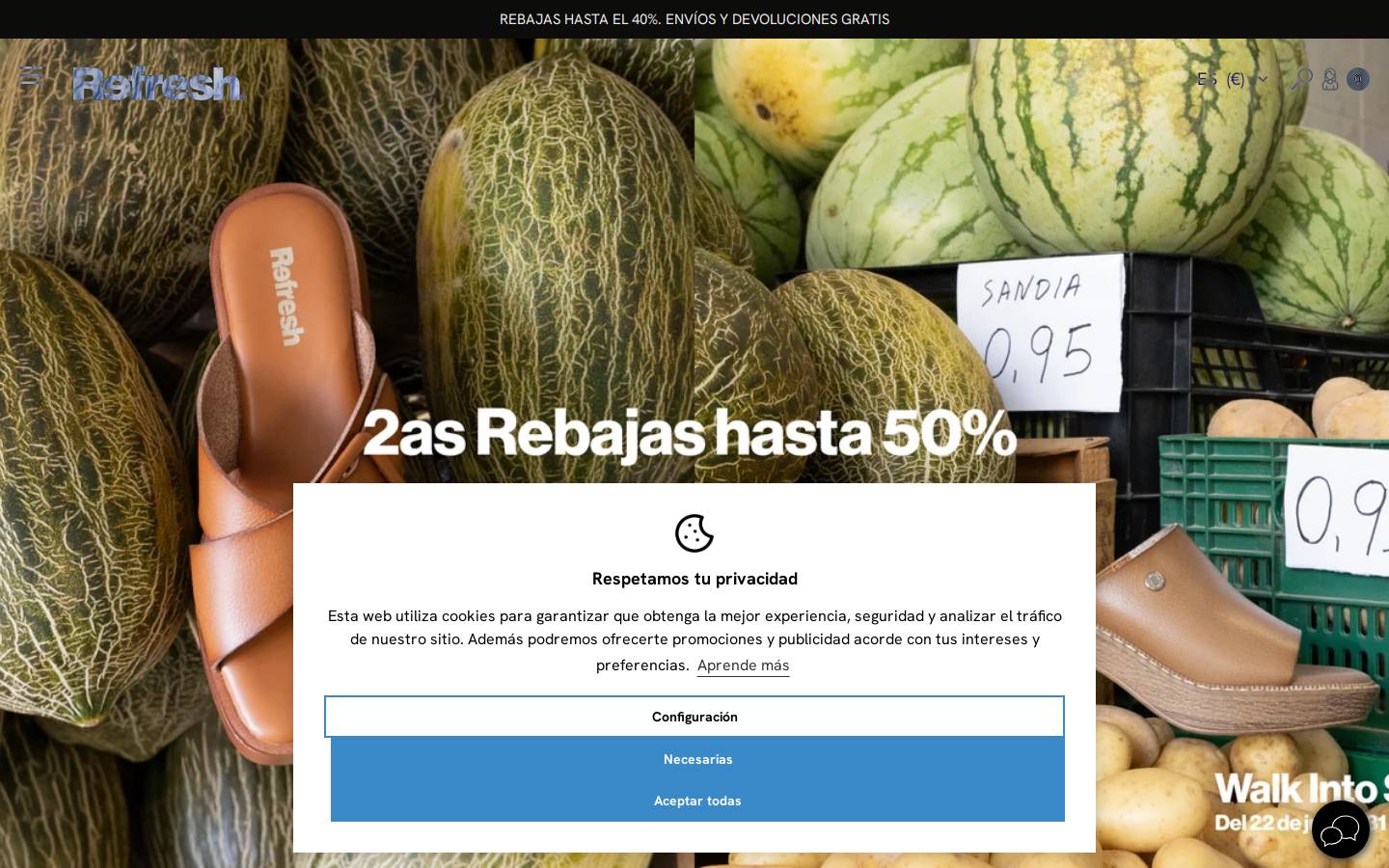 Refresh Shoes homepage screenshot