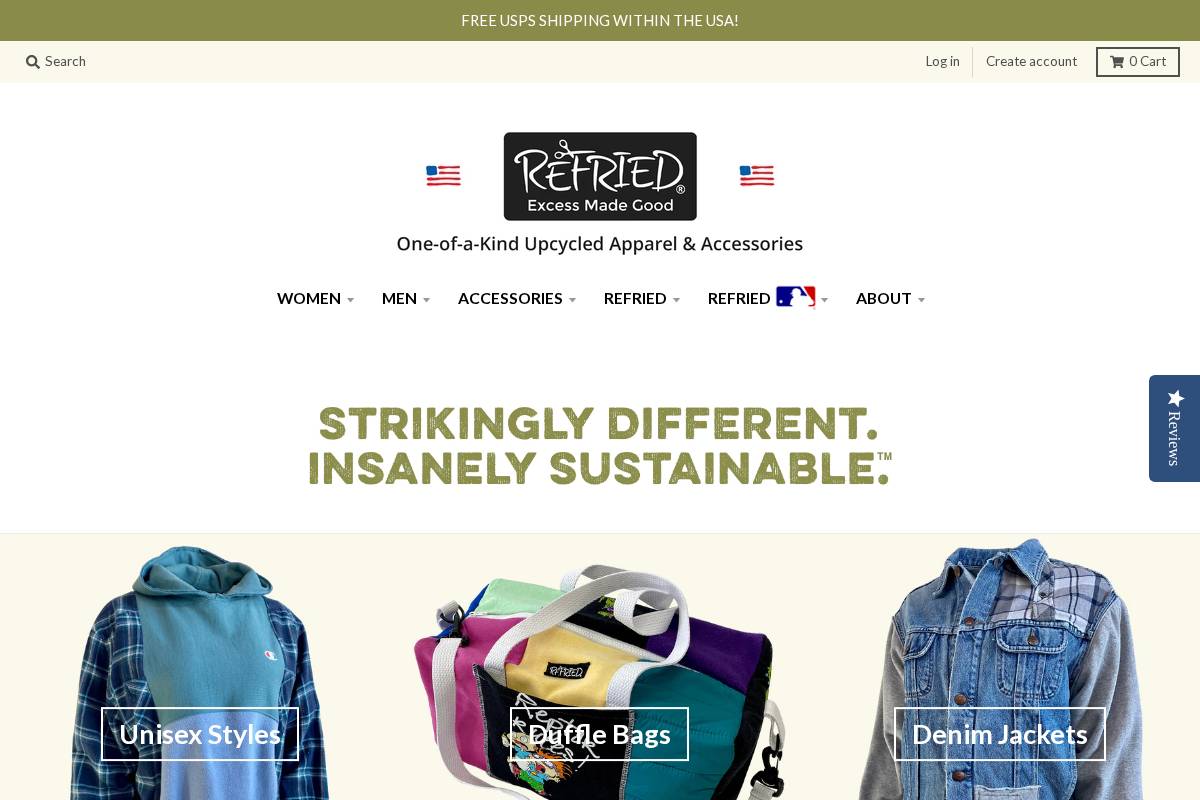 refriedapparel.com homepage screenshot