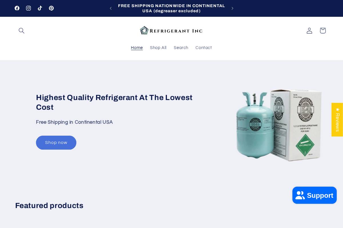 Refrigerant Inc homepage screenshot