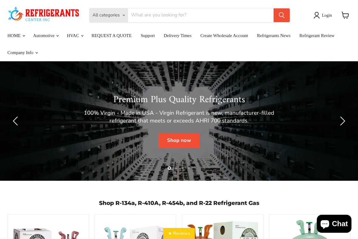 Refrigerants Center, inc homepage screenshot