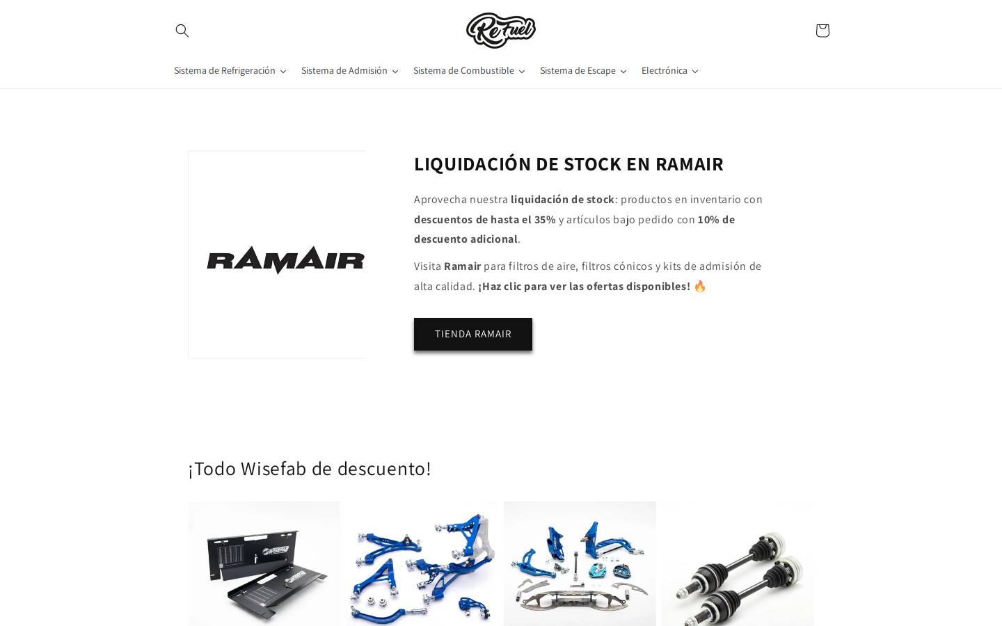 refuelparts.com homepage screenshot