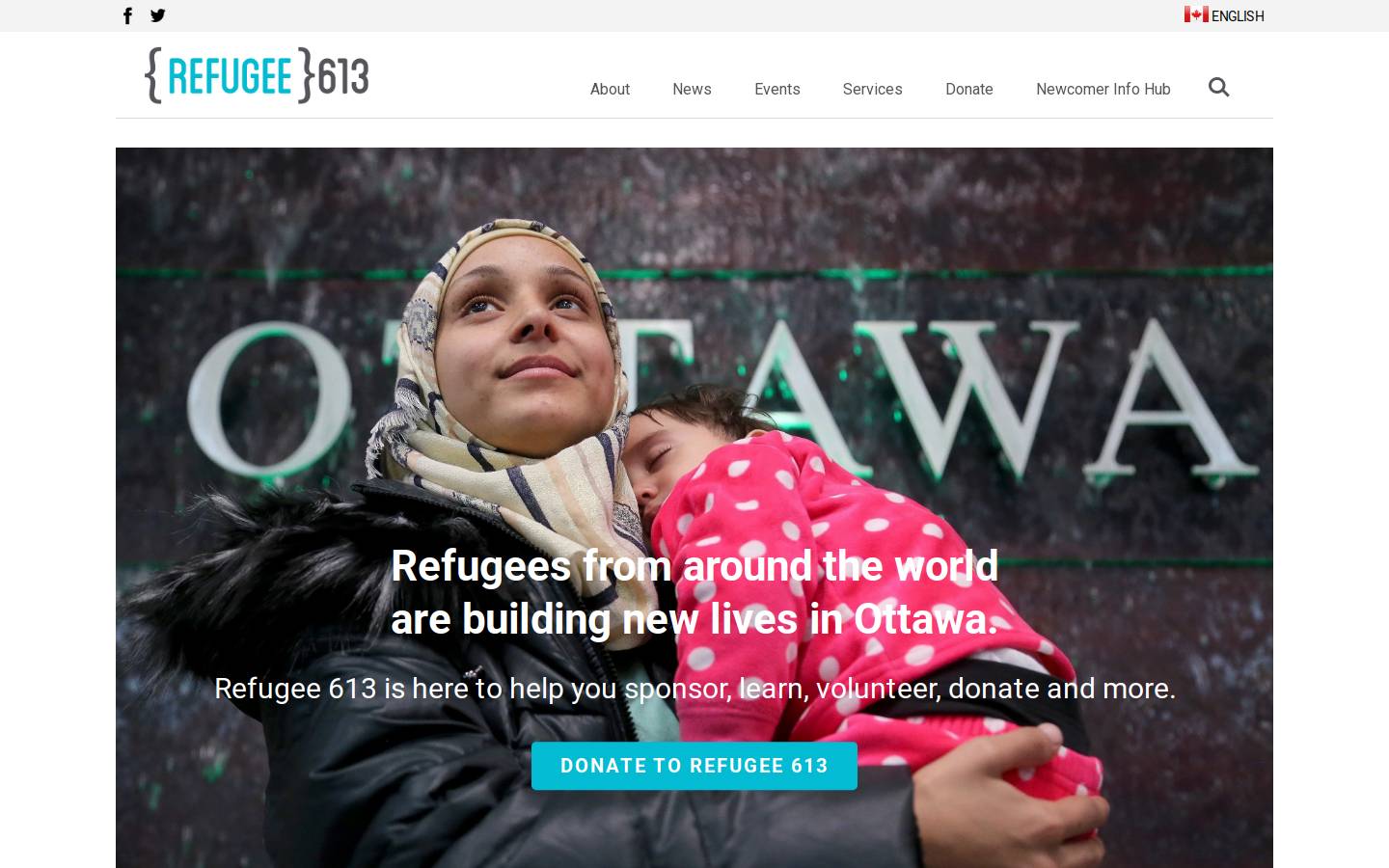 refugee613.ca homepage screenshot