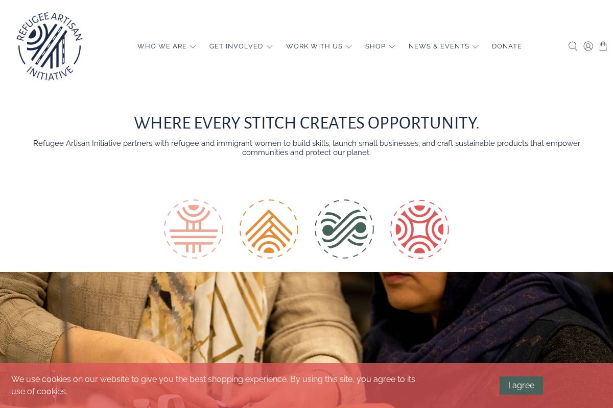 refugeesarts.org homepage screenshot