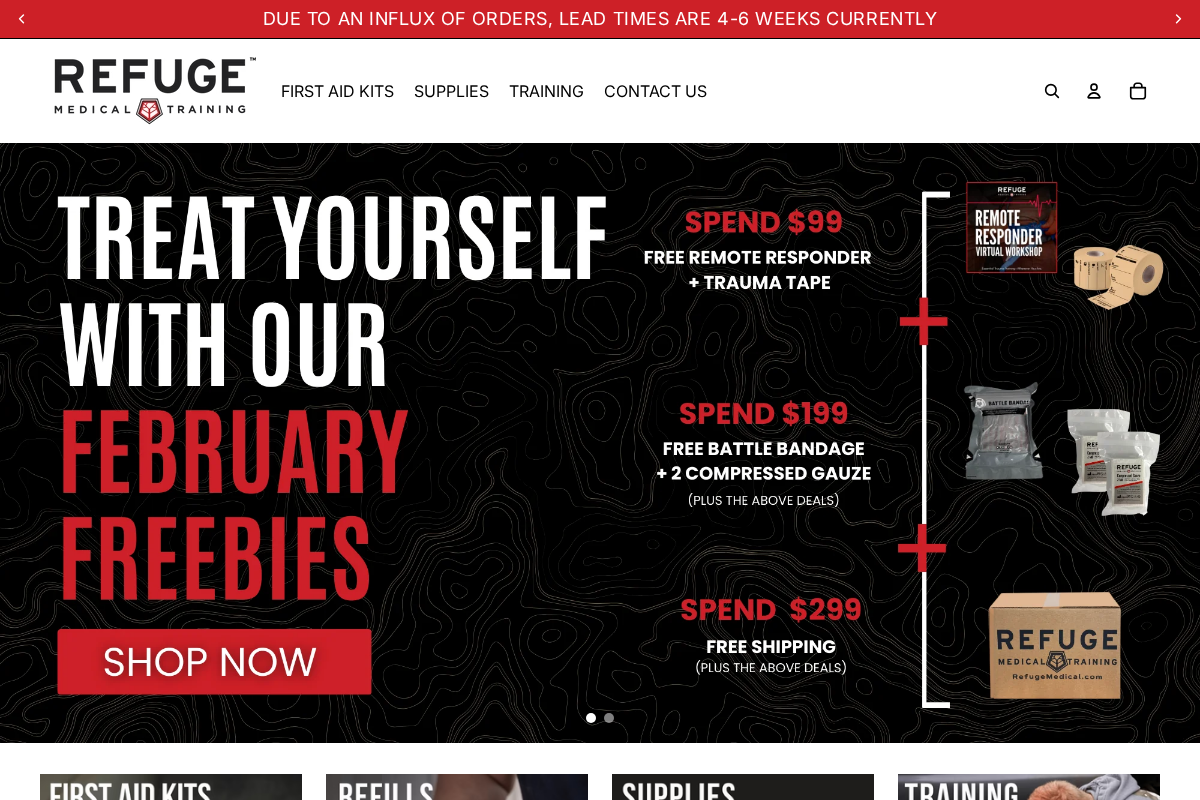 Refuge Medical homepage screenshot