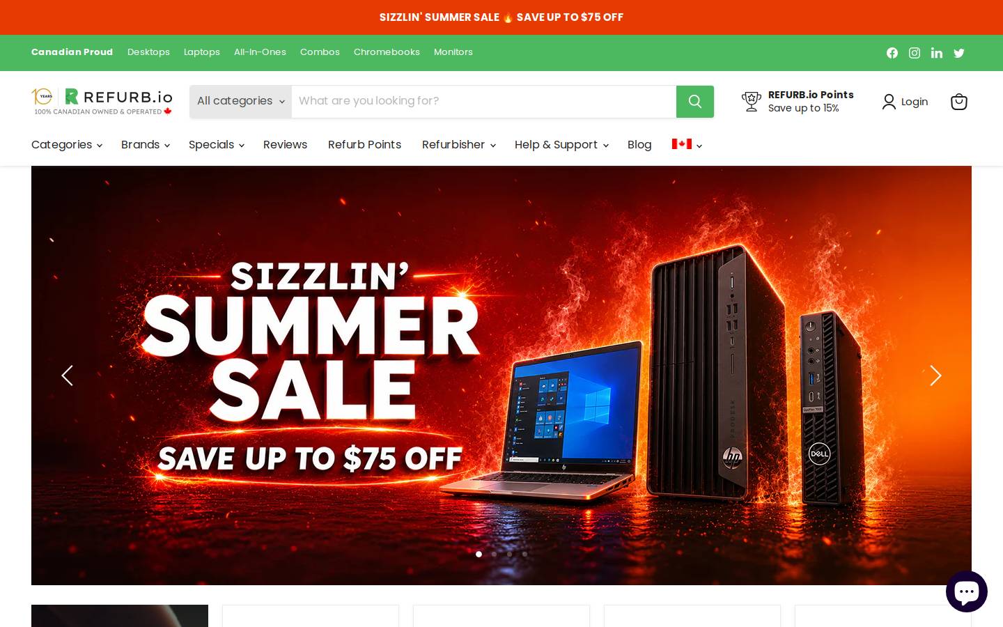 refurbio.ca homepage screenshot