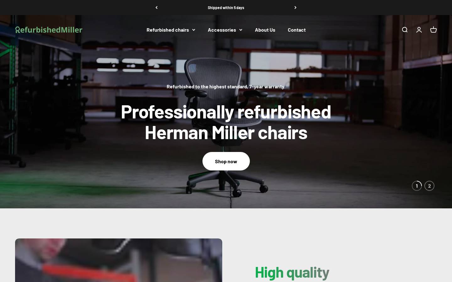RefurbishedMiller homepage screenshot