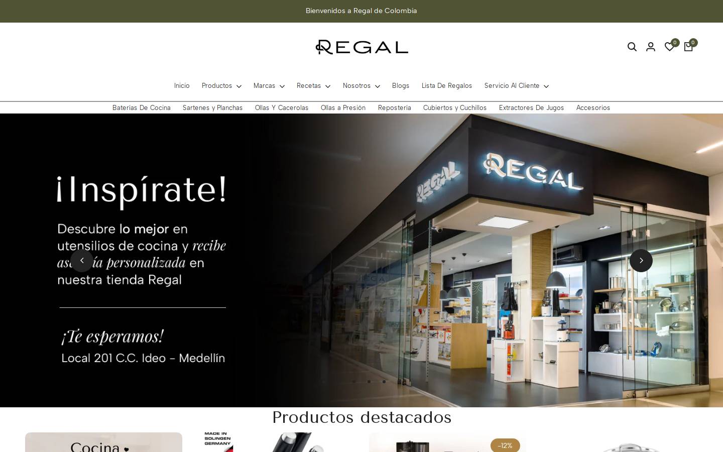 regaldecolombia.com homepage screenshot
