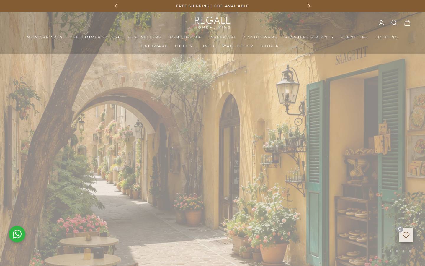regalehome.com homepage screenshot