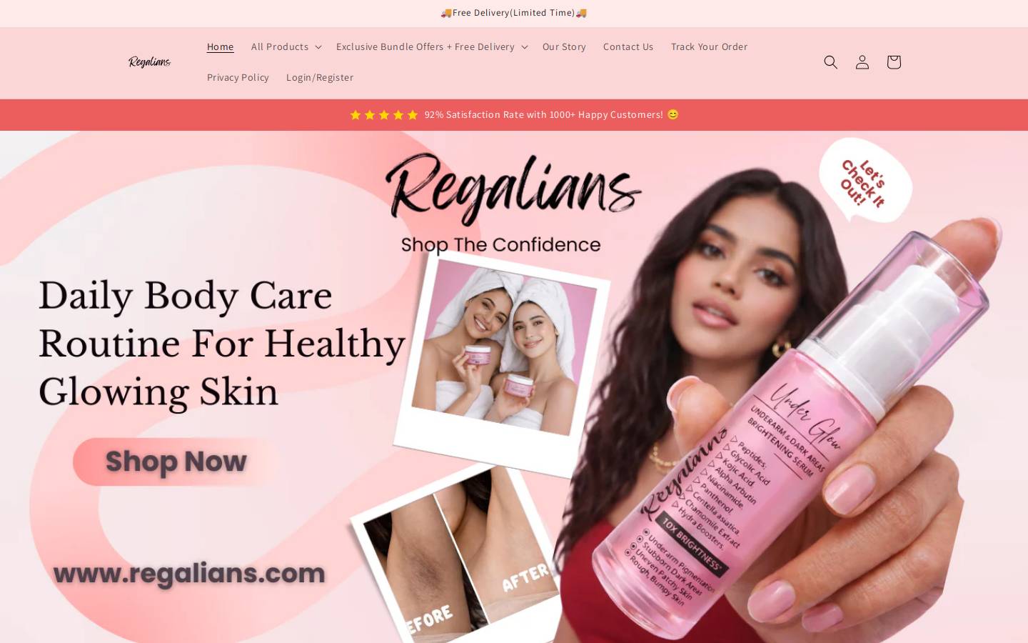 regalians.com homepage screenshot