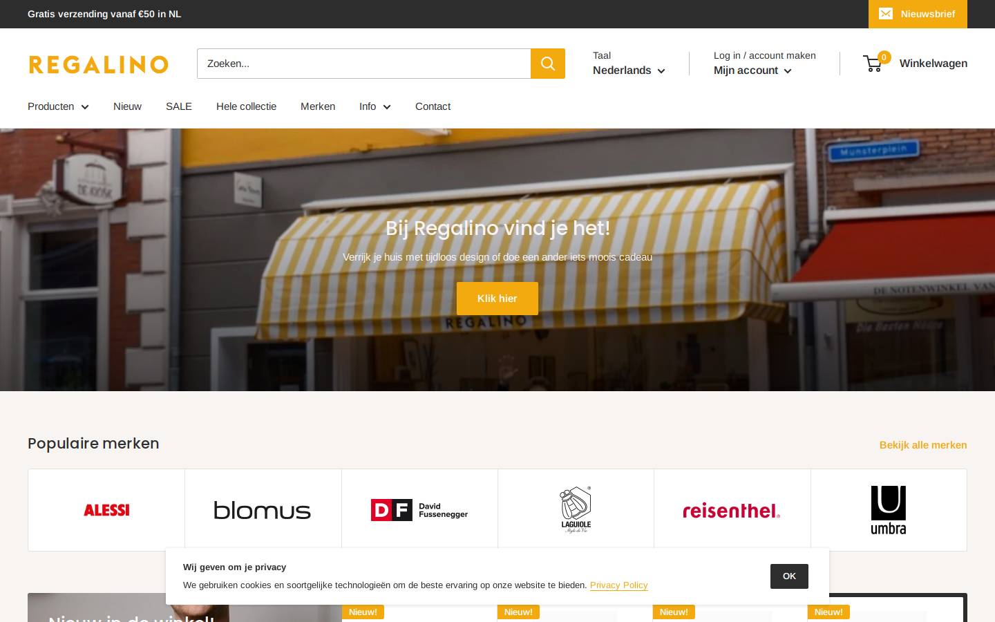 regalino.nl homepage screenshot