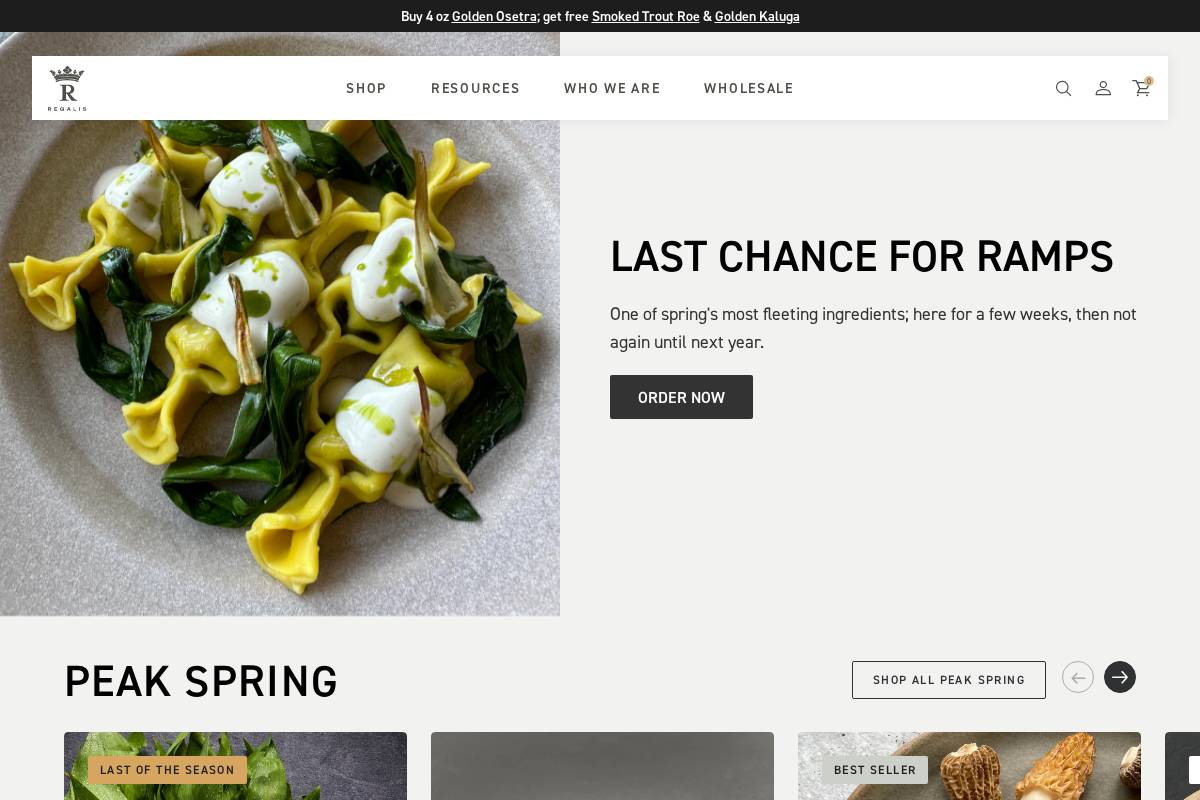 Regalisfoods homepage screenshot