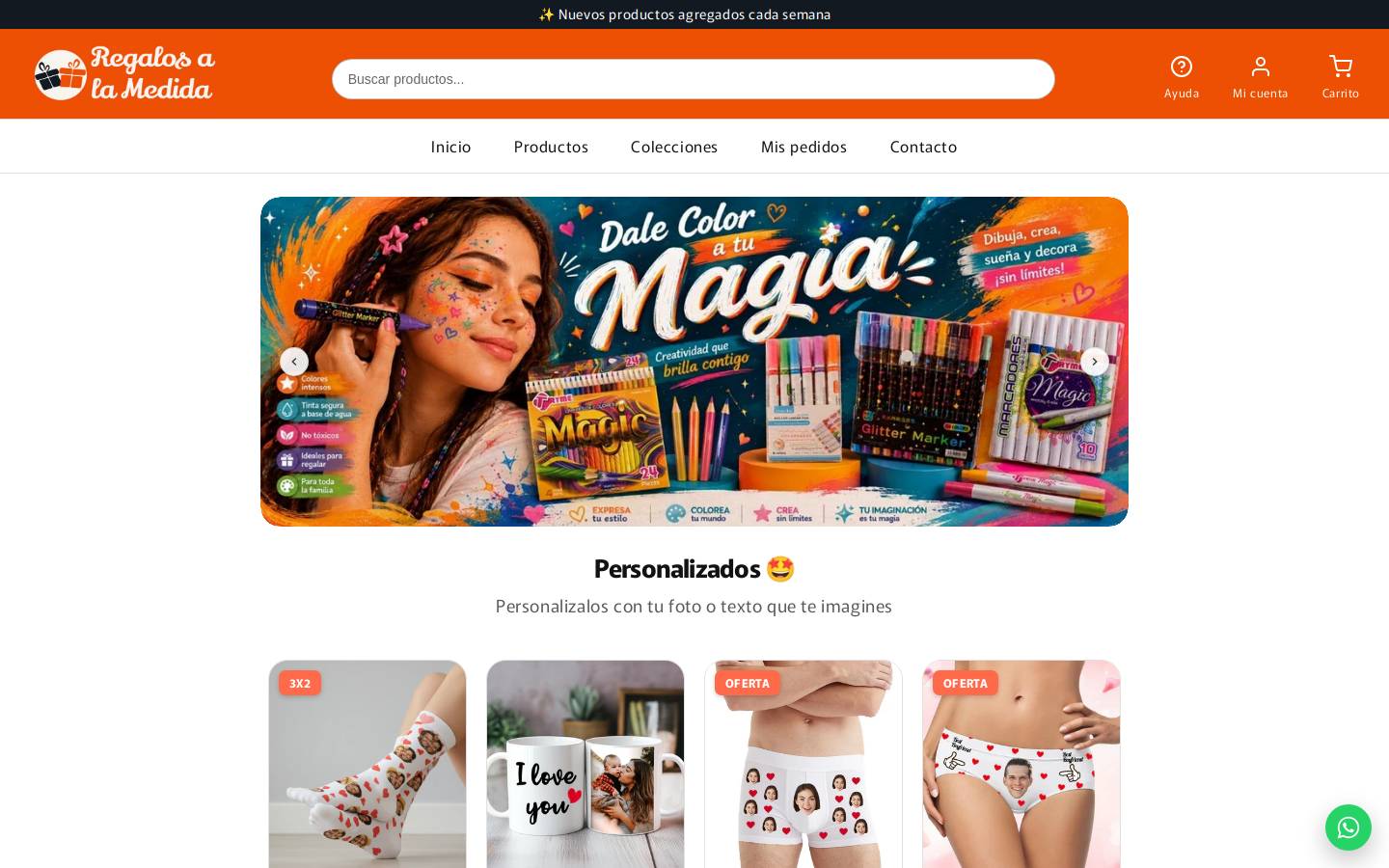 regalosalamedida.com homepage screenshot