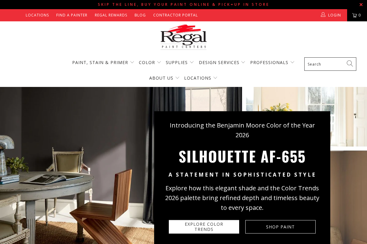 Regal Paint Centers homepage screenshot