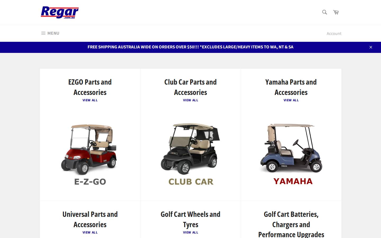 regar.com.au homepage screenshot