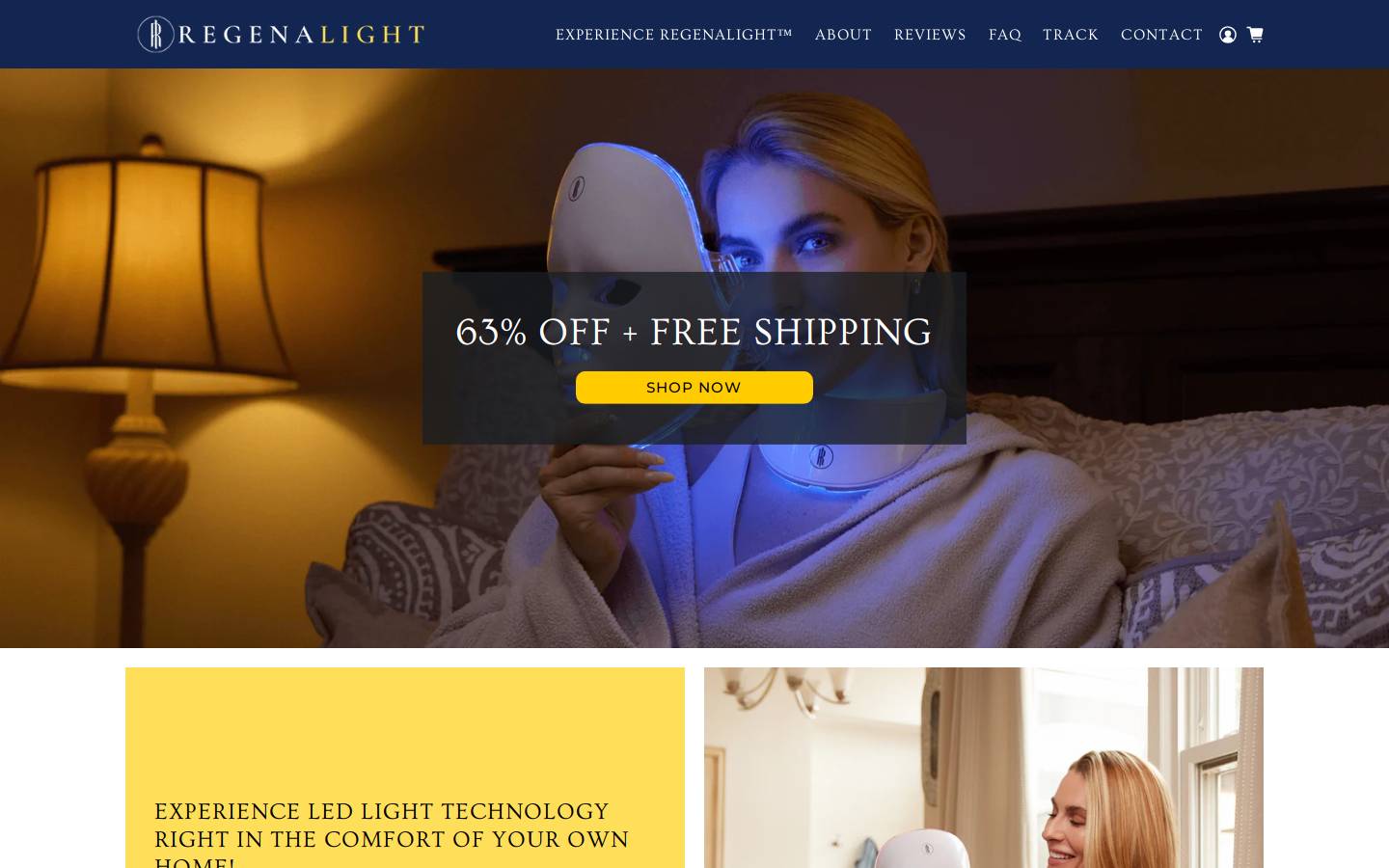 regenalight.com homepage screenshot