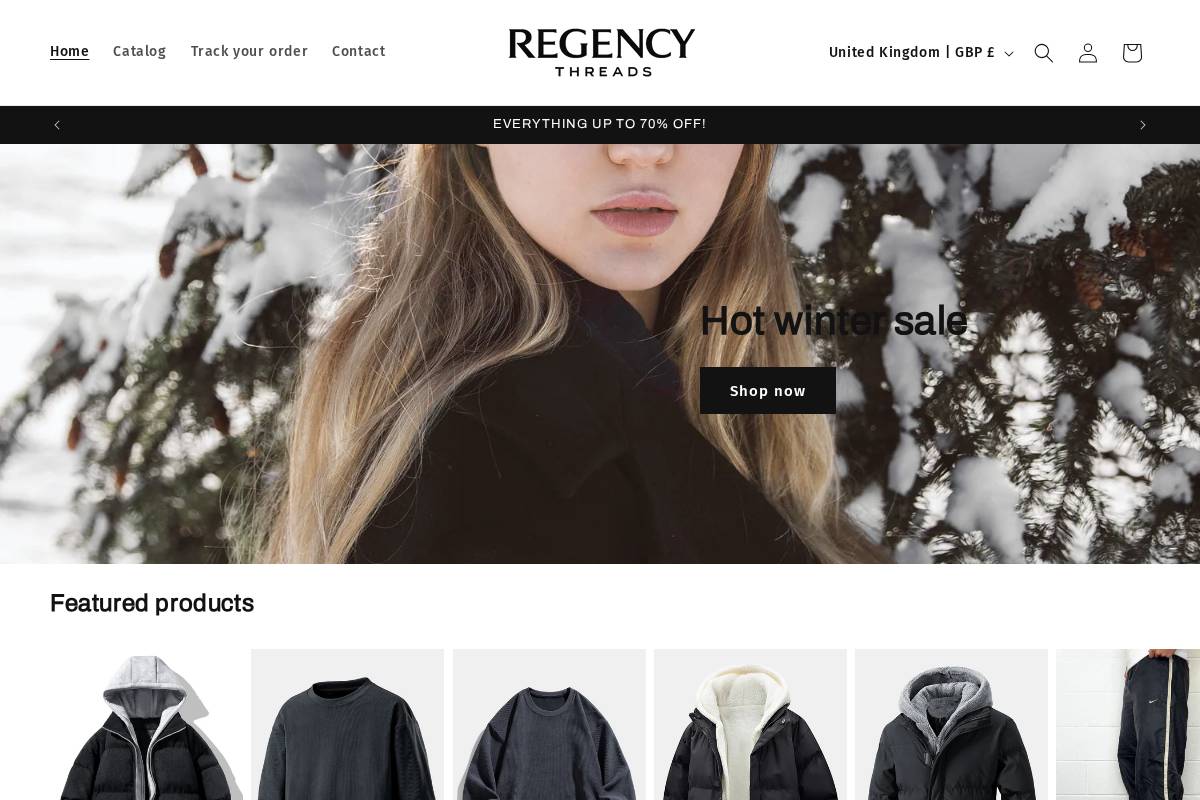 Regencythreads homepage screenshot