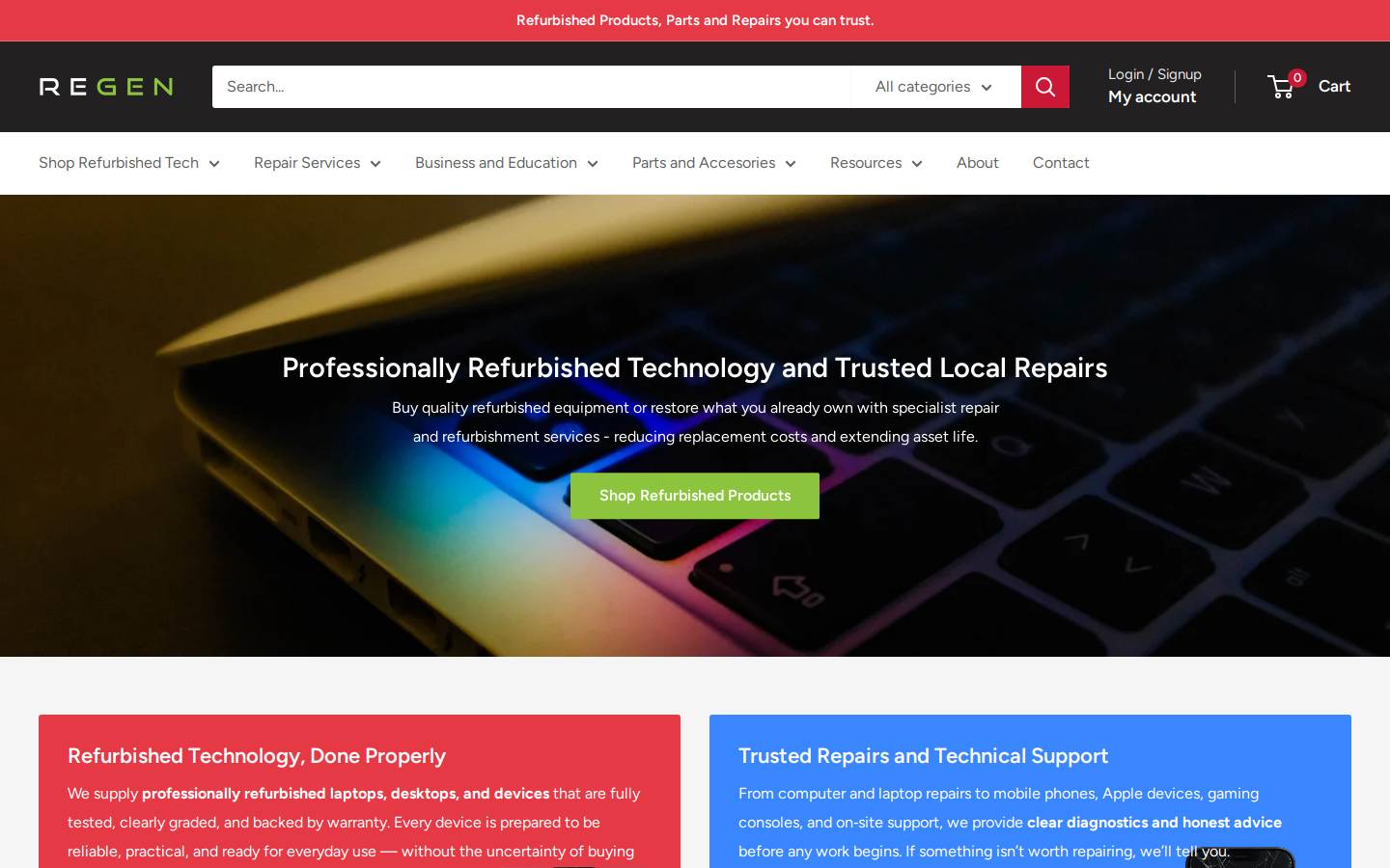 regeneration.co.nz homepage screenshot