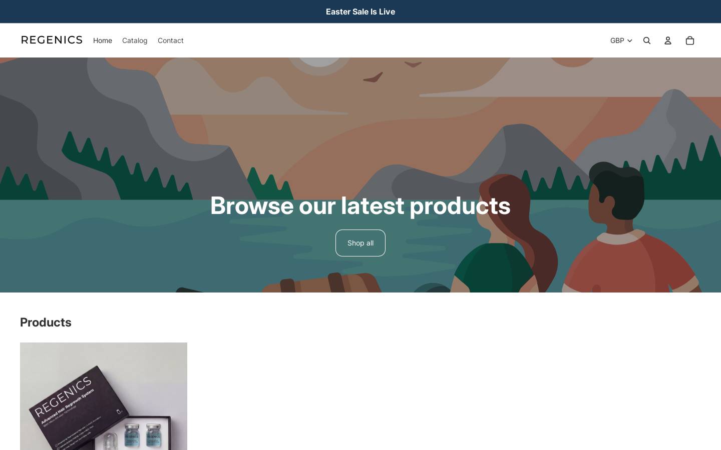 Regenics homepage screenshot
