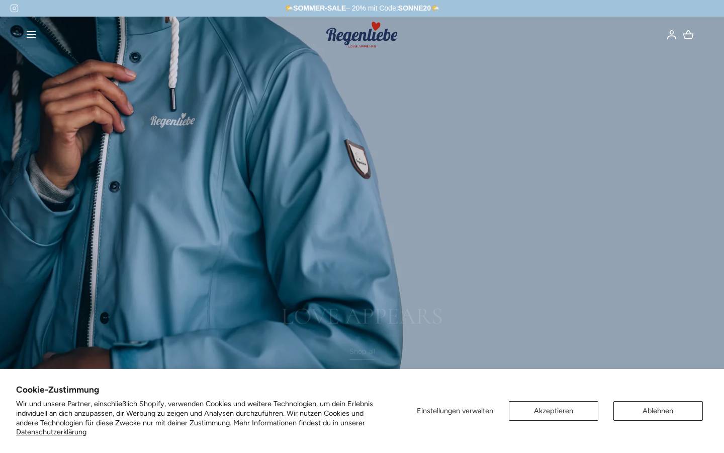 regenliebe.de homepage screenshot
