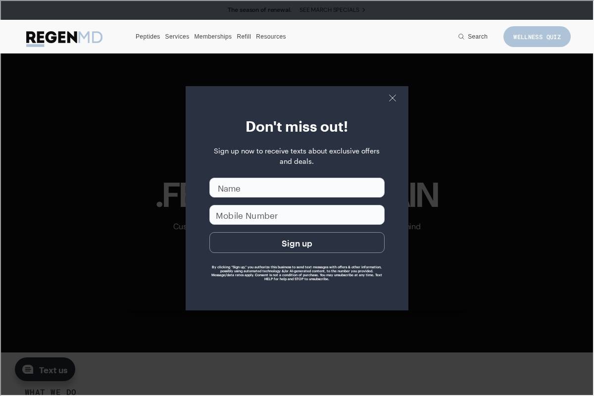 regenmdwellness.com homepage screenshot