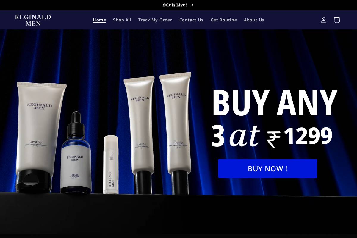 reginaldmen.com homepage screenshot