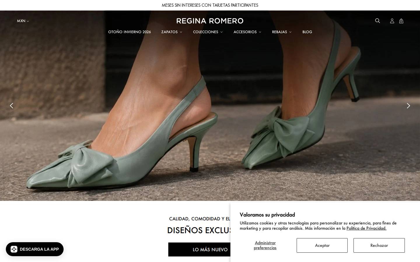 reginaromero.com homepage screenshot