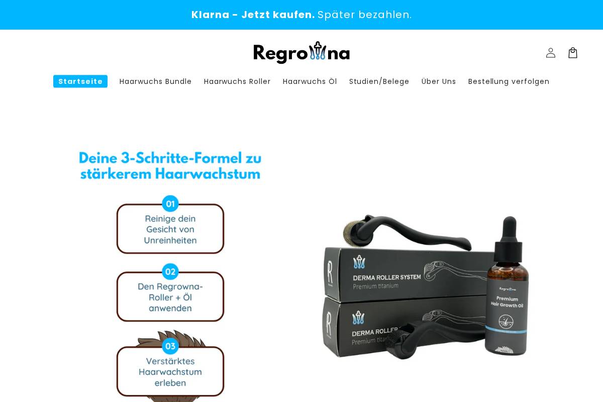 Regrowna homepage screenshot