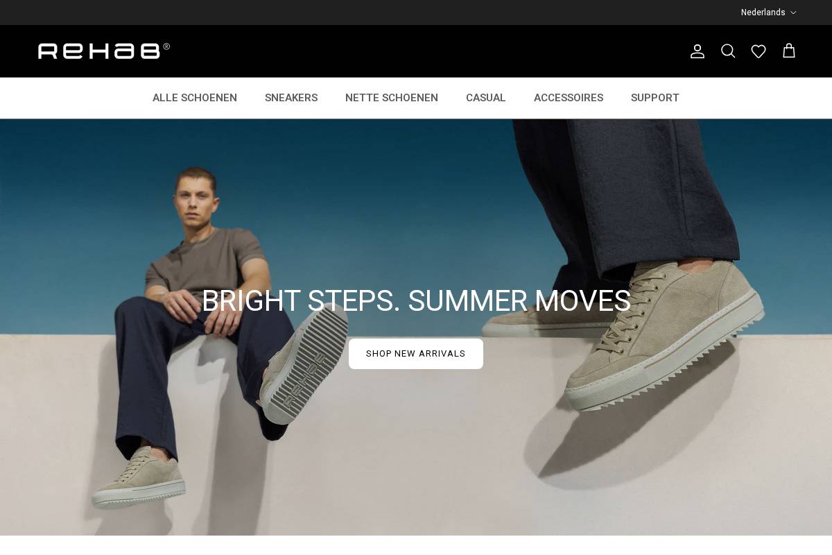 Rehab Footwear homepage screenshot