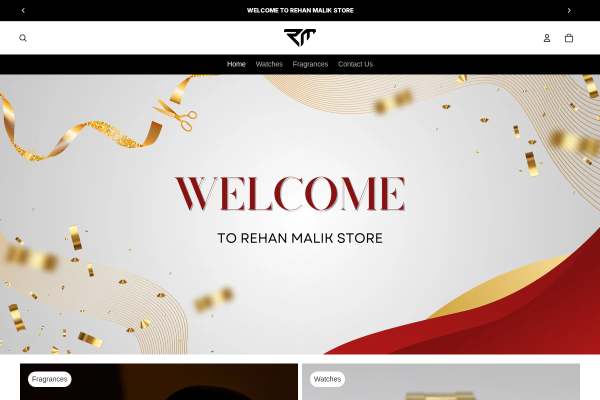 Rehan Malik Store homepage screenshot