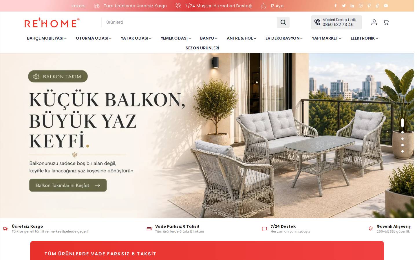 rehome.com.tr homepage screenshot