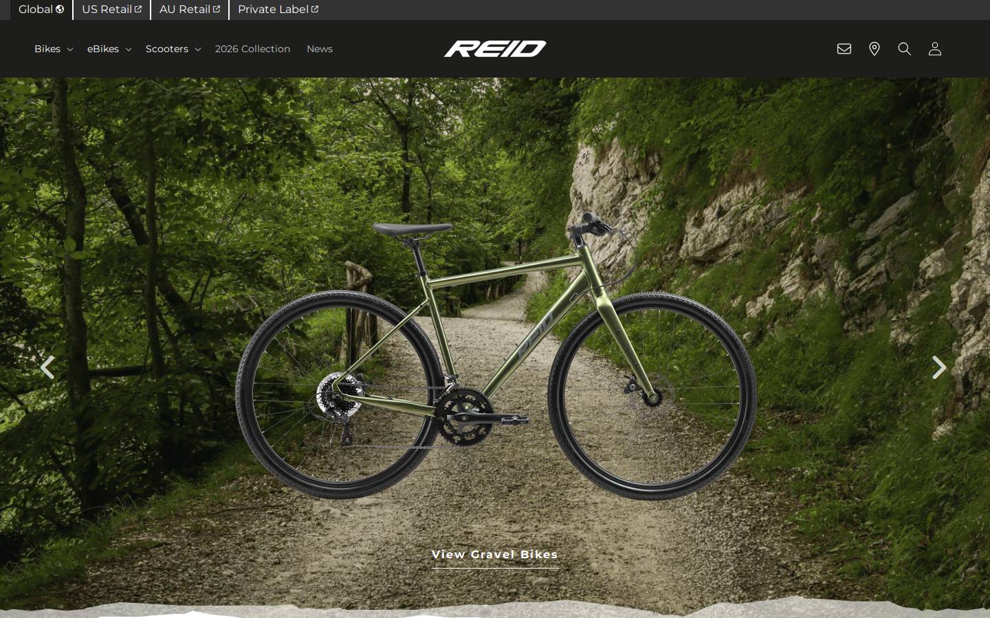 Reidbikes homepage screenshot