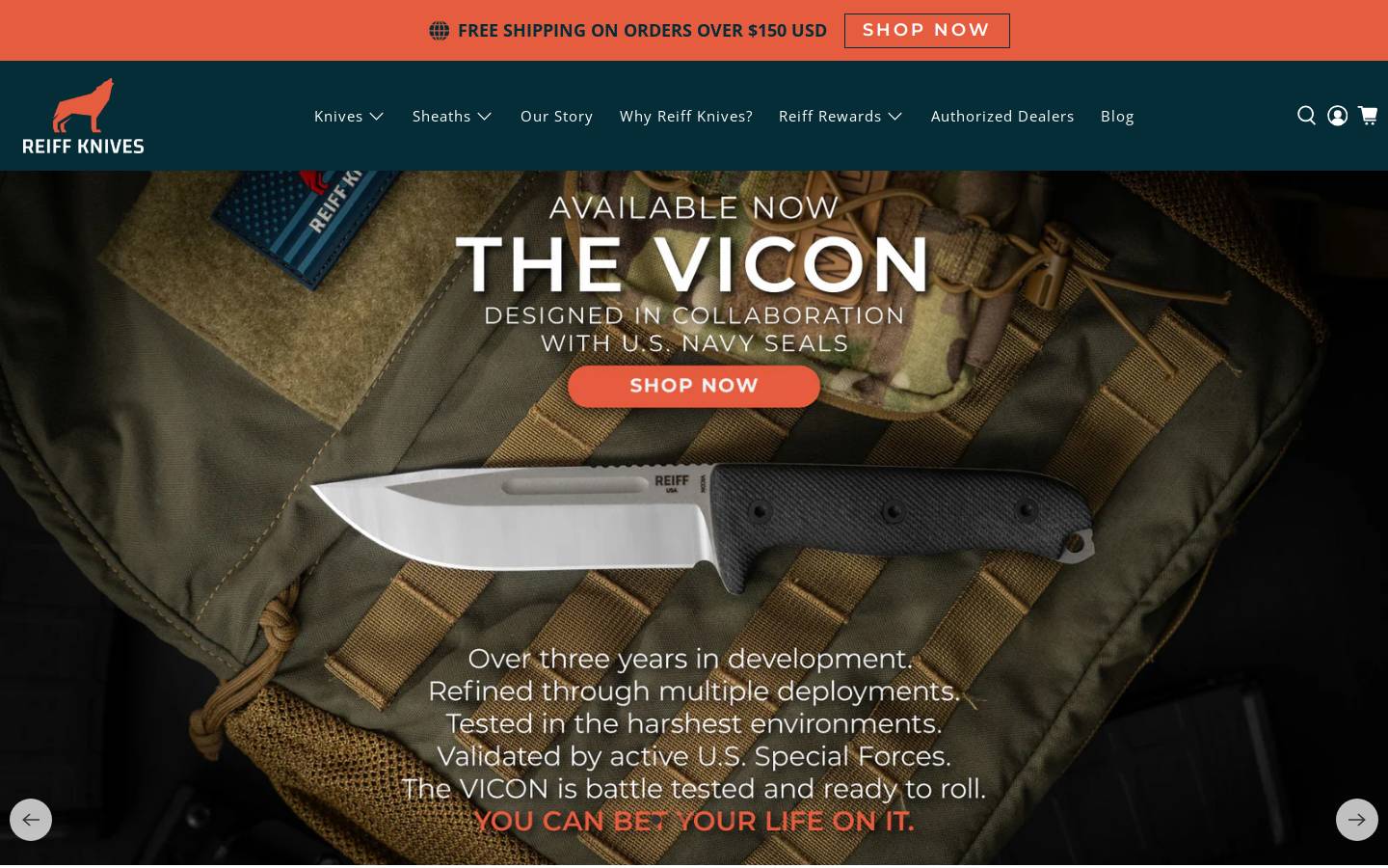 Reiffknives homepage screenshot