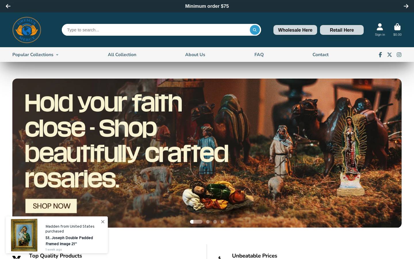 reigningmercy.com homepage screenshot
